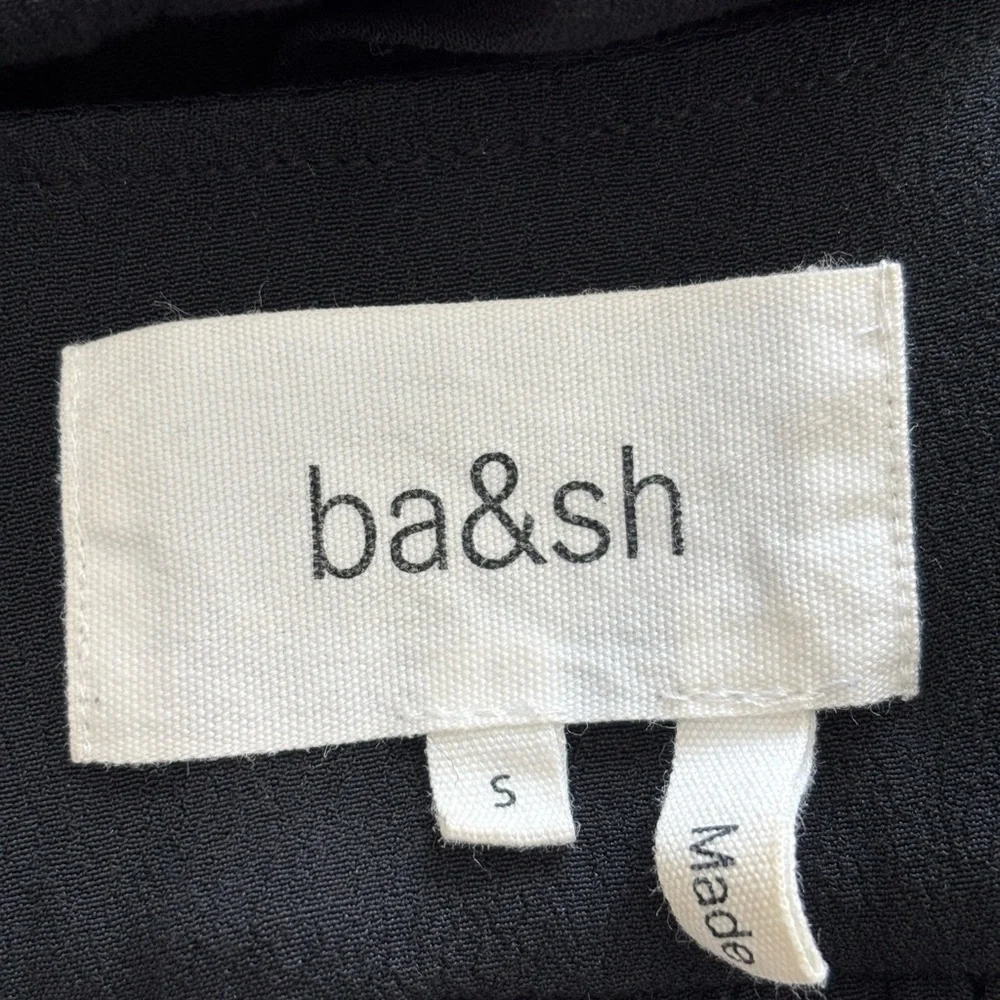 Ba&Sh Dress Alma Boho Embroidered V- Neck Mini Black S